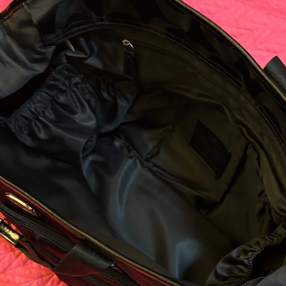 Coach Authenticated Black Signature C Nylon Diaper Bag Tote Large F77577